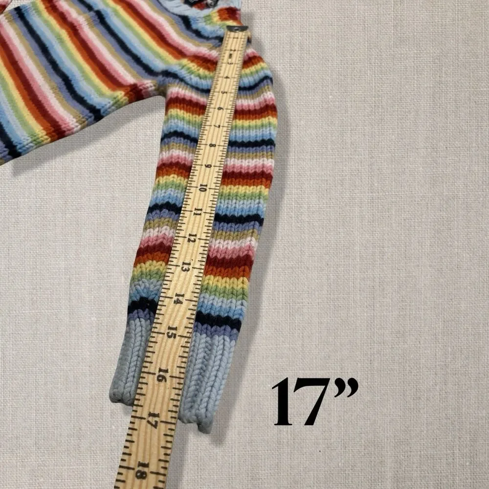 GAP Kids Vintage 90s Rainbow Stripe Knit Sweater Wool Blend Girls 5-6